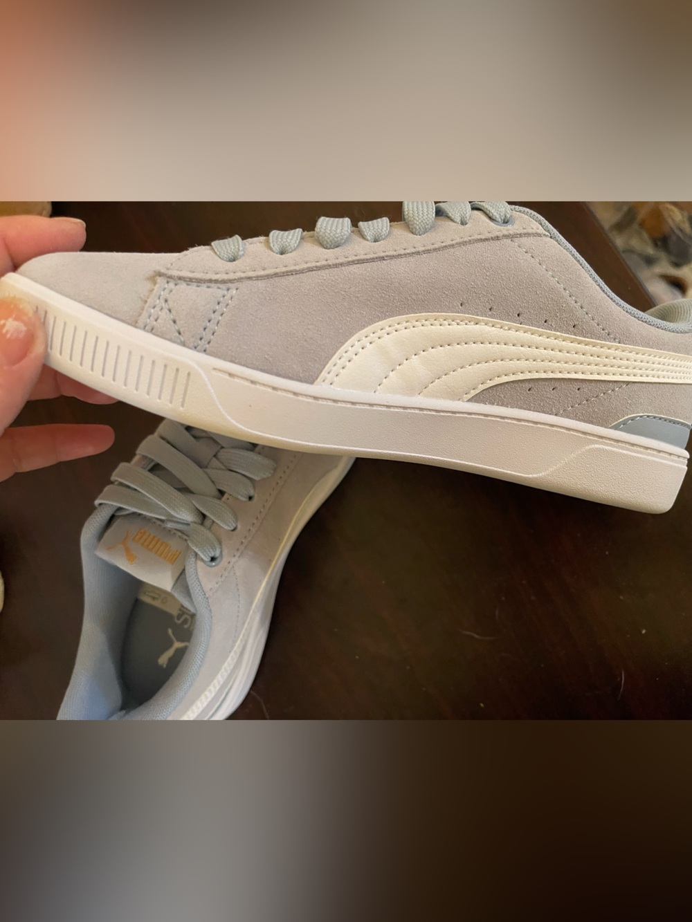 Puma Light Gray & White Soft-Foam Casual Sneakers